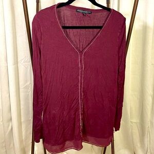 White House Black Market Maroon Tunic top